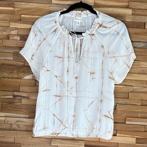 Cloth & Stone | Flutter Sleeves | Tie Dye /Cream  & Tan |  S